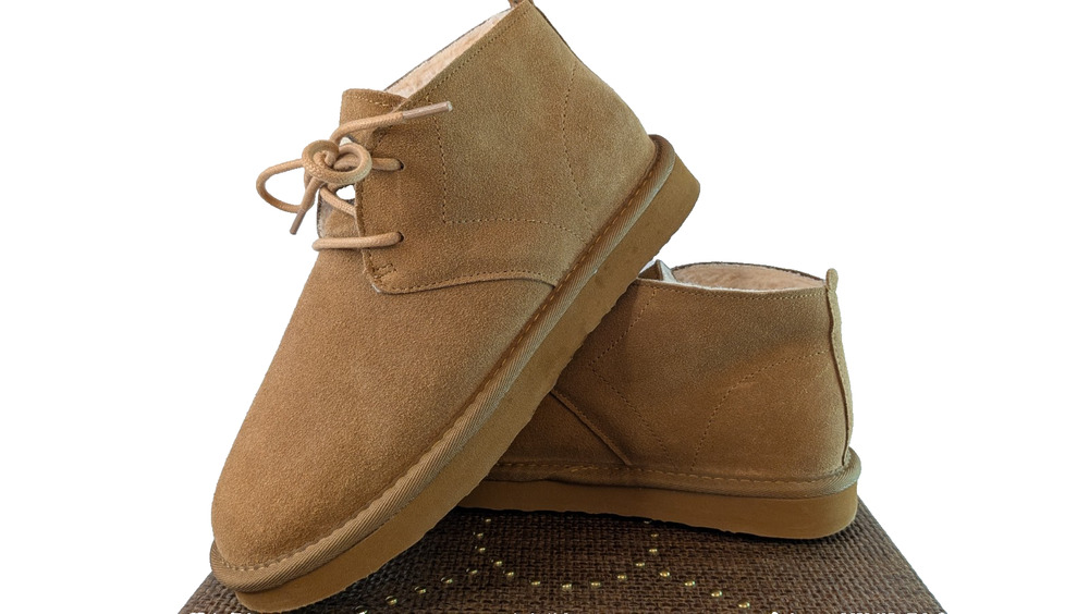 Bearpaw Women's Brown Suede Chukka Boots Shearling Lined Winter Shoes Sz 7